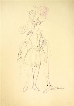 Anna Anni (1926-2011). Tre bozzetti per costumi teatrali. 1960 ca. Lotto...