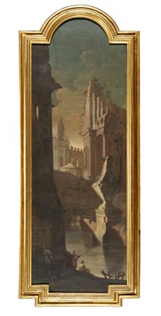 Pietro Paltronieri "Capriccio architettonico"
tempera su tela sagomata (cm 207,5
