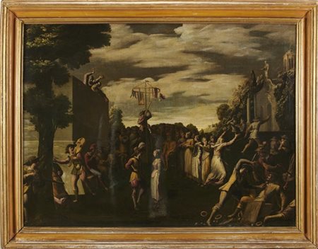 Giovanni Maria (Pseudo Mastelletta) Tamburini "Festa popolana"
olio su tela (cm