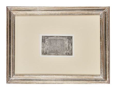 Heinrich Aldegrever "Pannello ornamentale con alfabeto latino"
xilografia (mm 75