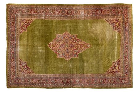 Tappeto Mahal, Persia, fine secolo XIX. Decoro con piccolo medaglione polilobat