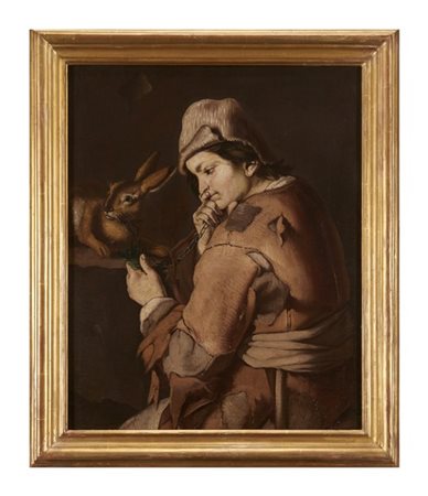 Giacomo Francesco Cipper "Ragazzo con coniglio"
olio su tela (cm 74x59)
in corni