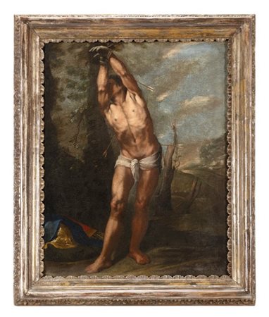 Scuola del secolo XVII

"Martirio di San Sebastiano"
olio su tela (cm 64x49,5)