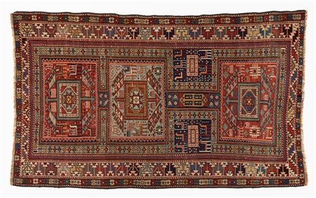 Tappeto Shirwan, Caucaso, fine secolo XIX. Decoro con motivi geometrici policro