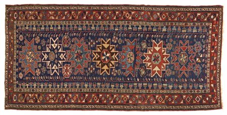 Tappeto Sumak, Caucaso, fine secolo XIX. Decoro con motivo Lesghi, croce greca