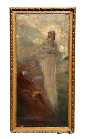 Dipinto simbolista Scuola austriaca - fine XIX - inizi XX secolo olio su tela...