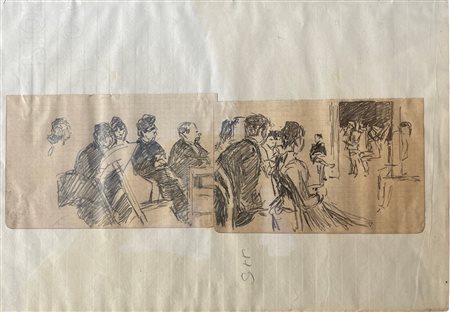 Scipione Vannutelli (1834 - 1894) Due bozzetti grafite su carta 9 x 29 cm. In...