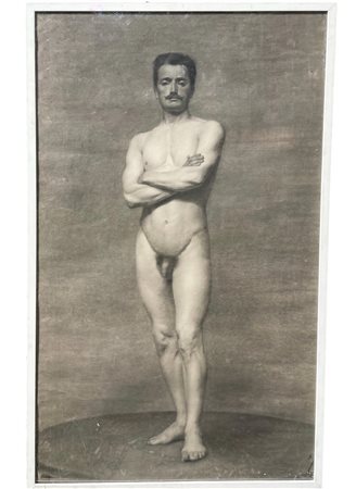 Nudo maschile - Studio di Accademia fine XIX - inizi XX secolo Carboncino e...