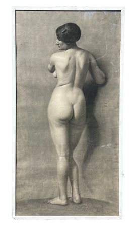 Nudo femminile - Studio di Accademia fine XIX - inizi XX secolo carboncino e...