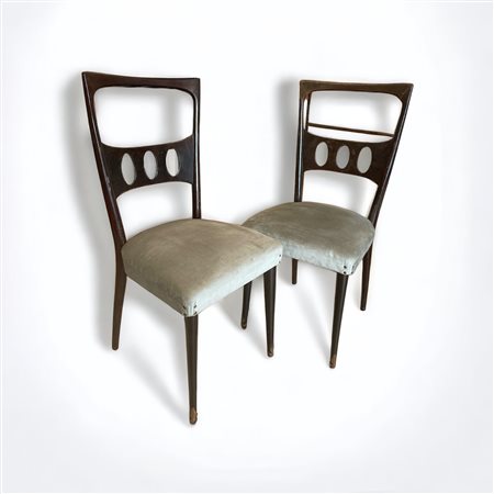 Set di 6 sedie con alta seduta anni' 50 del XX secolo h. 100 cm. In legno con...
