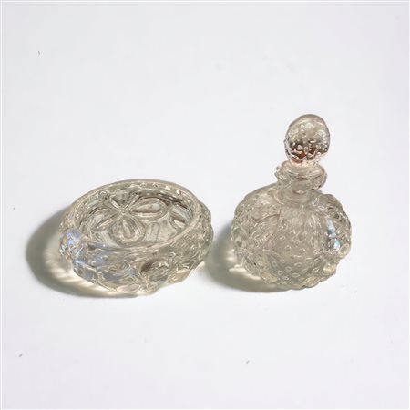 Set da toletta seconda metà del XX secolo vetro di Murano bulicante. Composto...