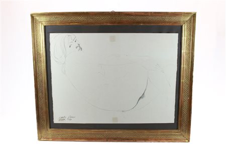 Emilio Greco (1913 - 1995) Nudo femminile china su carta 51 x 70 cm. Firmato...