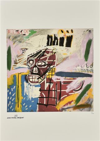 D'apres Jean Michel Basquiat SENZA TITOLO litografia offset su carta Lenox,...