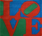 Robert Indiana LOVE RUG, 2007 tappeto, cm 74x74, es. 5.563/10.000 sul retro:...