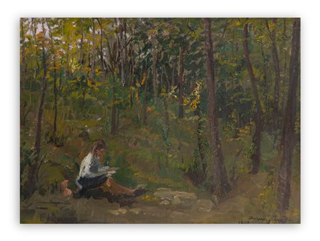 ALDO PARMIGIANI (1935) - Ragazza che legge, 1972