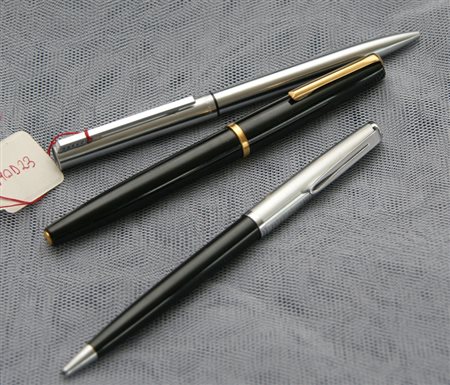 Aurora Auretta stilografica + 2 penne a sfera - acciaio e lacca - da esaminare
