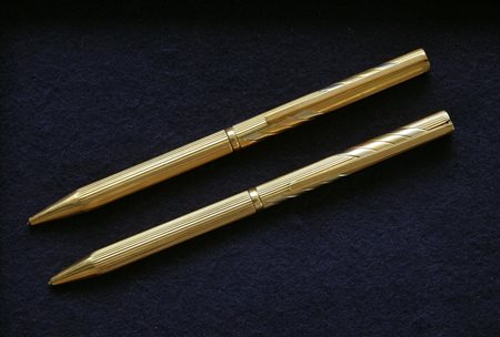 Christian Dior stilografica + penna a sfera + matita - oro massiccio giallo e...