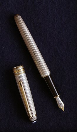Montblanc Meisterstuck solitaire sterling 1446 stilografica piccola - argento...