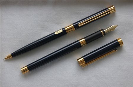 Montblanc Noblesse le lacche stilografica + matita - lacca blu con finiture...