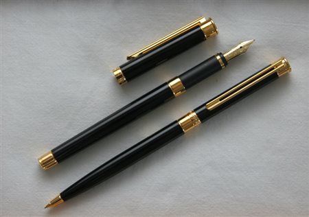 Montblanc Noblesse le lacche stilografica + matita - lacca nera con finiture...
