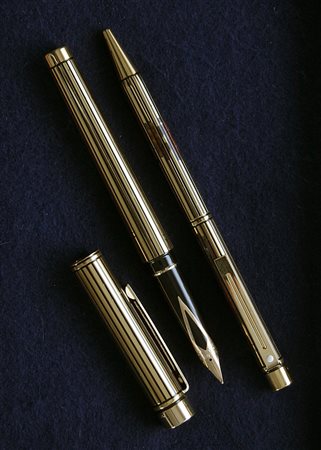 Sheaffer Lague Brass Collection stilografica + penna a sfera - rigata nera/oro