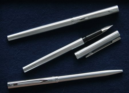 Waterman Cotelé stilografica + penna a sfera + roller - acciaio