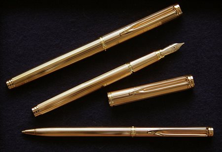 Waterman Gentleman stilografica con pennino oro 18 kt + roller + matita -...