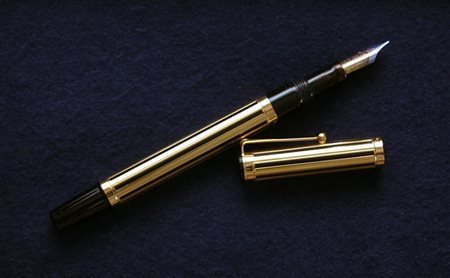 Waterman Gentleman stilografica con pennino oro 18 kt - lacca nera e oro
