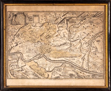 Johann Christoph Weigel il Vecchio Mappa di Roma con gli edifici più importanti della città