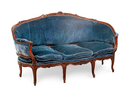  Divano a paniere in noce, Genova, metà del XVIII secolo