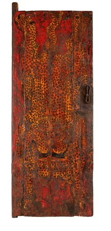  Porta in legno dipinto, arte asiatica