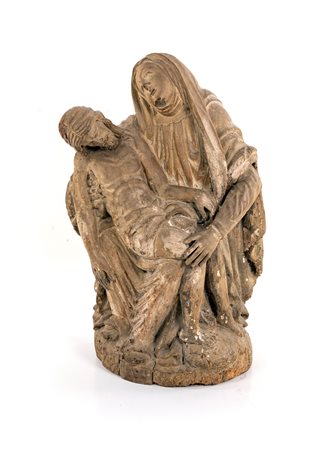  Gruppo in legno raffigurante "Pietà", Italia centrale, XVI secolo
