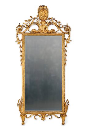  Grande specchiera in legno intagliato e dorato, Lucca, XVIII secolo
