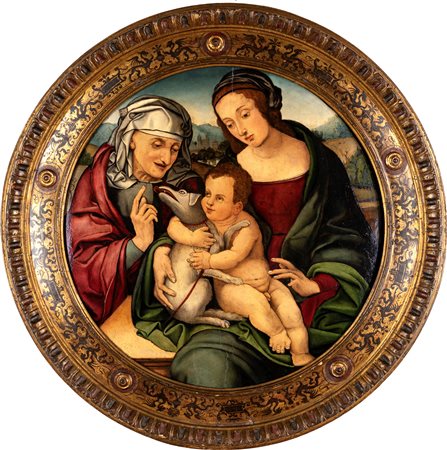 Maestro di Tavarnelle o dei Cassoni Campana (attribuito a) Madonna col Bambino e Sant'Anna