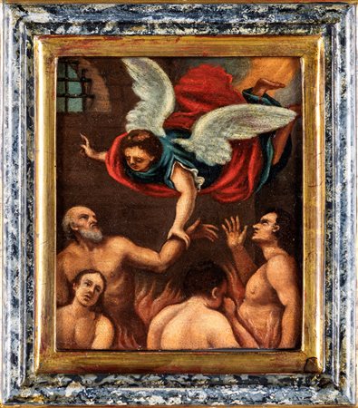 Scuola bolognese del XVII secolo San Michele Arcangelo e i dannati