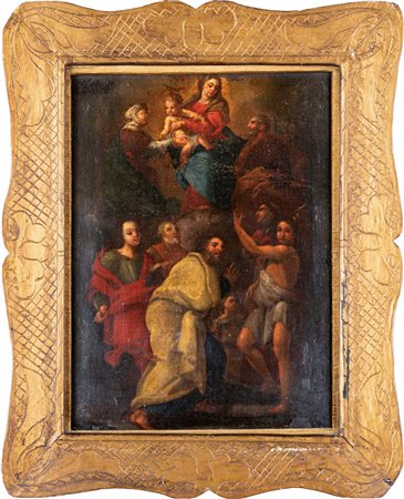 Scuola Romana del XVIII secolo Madonna con Gesù e Santi