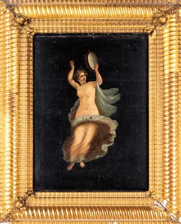 Pittore del XIX secolo Figura femminile con tamburello