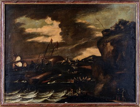 Pittore del XVIII secolo Battaglia navale