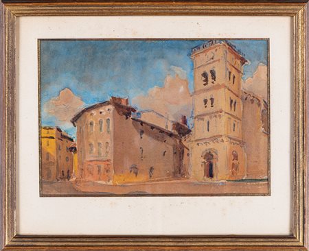 Anonimo del XIX secolo Scorcio cittadino