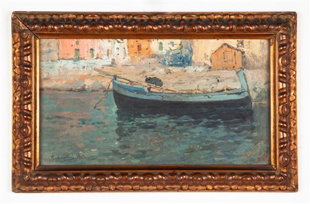 Rocco Lentini Porticciolo con imbarcazione