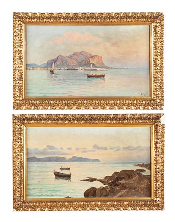 Ugo Catti a) Paesaggio siciliano  b) Palermo e monte Pellegrino