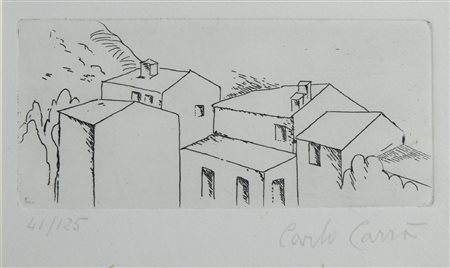 CARRA' CARLO (1881 - 1966) - Case a Belgirate.