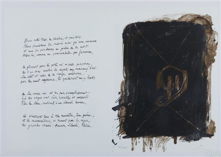 TAPIES ANTONI (1923 - 2012) - Sonnet VII, da from Vingt-deux poémes di Jean Cassou.