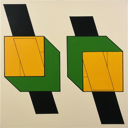 Walter Fusi (1924 - 2013) 028/73, (1973) acrilico su tela, cm 40x40 sul...