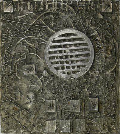 Emilio Scanavino (1922 - 1986) BASSORILIEVO, 1965 scultura in alluminio, cm...