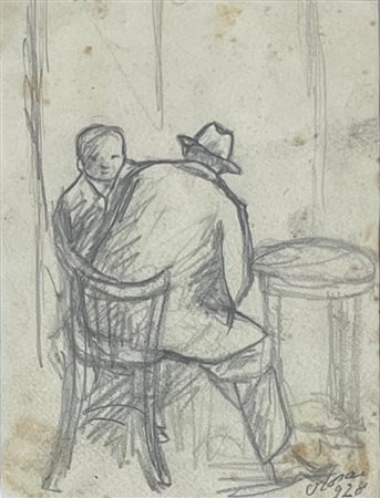 Ottone Rosai “Due uomini al caffè” 1928