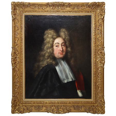 Pierre  Mignard (attribuito a) (Troyes 1612-Parigi 1695)  - Uomo con parrucca, Luigi Charles De Levis