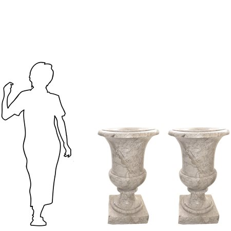 Coppia di vasi in marmo aurisina fiorita(Carso Triestino)