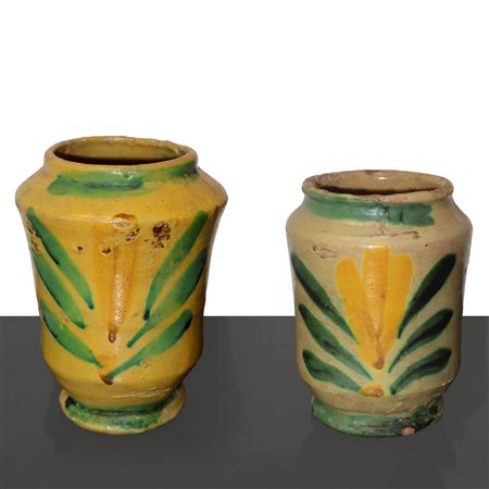 N. 2 vasetti Caltagirone, Tardo 19° secolo 