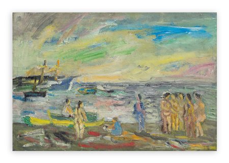 GUIDO PAJETTA (1898-1987) - Bagnanti sulla spiaggia, 1950